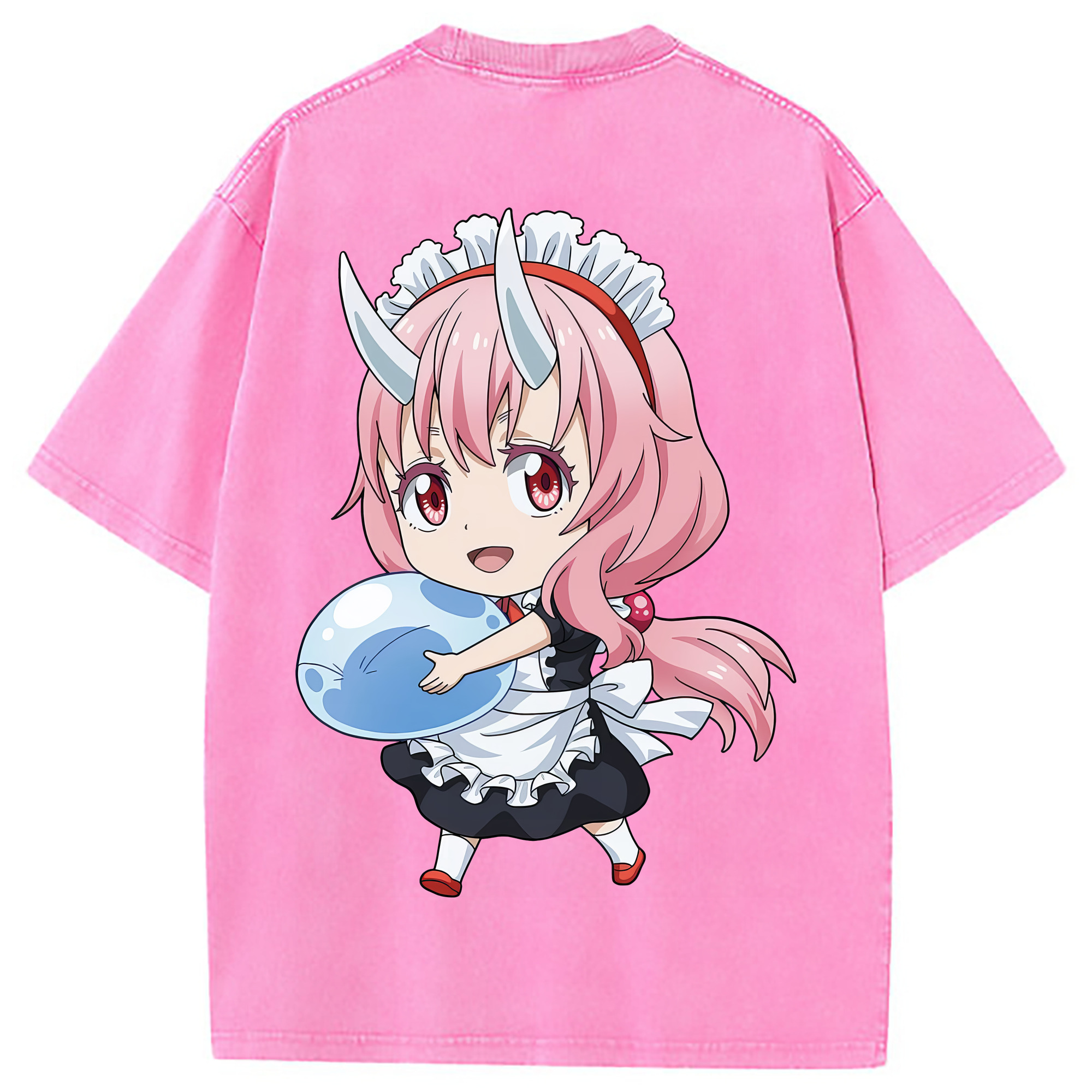 （画像用） 転スラ Regarding Reincarnated to Slime 綿100% ヴィンテージ風 半袖Tシャツ（背面プリント）